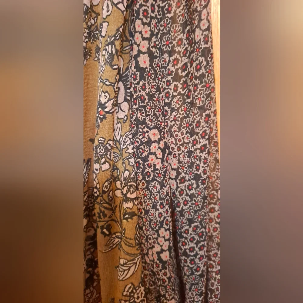 Free People Hendrix Brown Floral Boho Off-Shoulder Top
